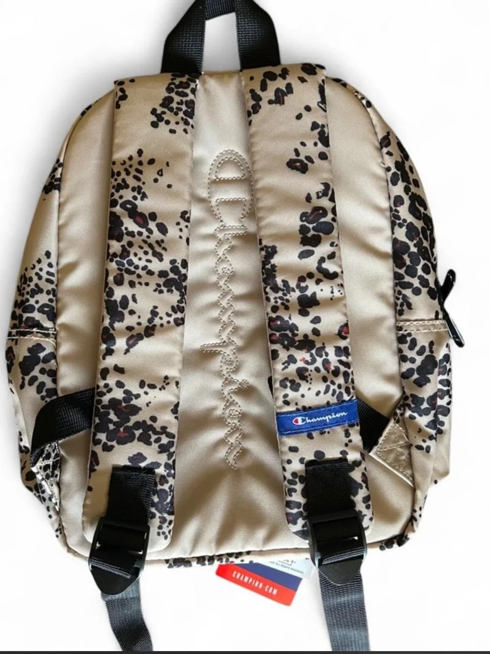 Champion Beige Leopard-Print Mini Backpack